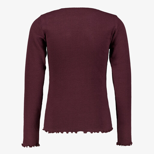 Meisjes longsleeve shirt bordeauxrood