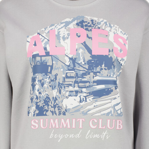 Dames sweater met opdruk grijs