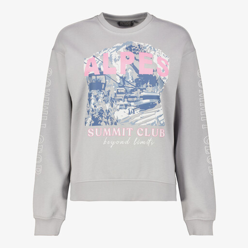Dames sweater met opdruk grijs