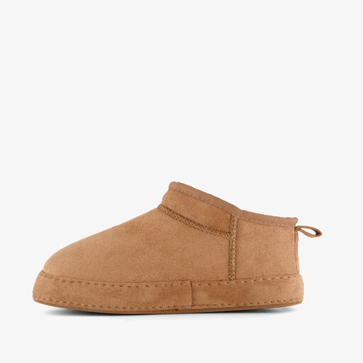 Gevoerde dames pantoffels cognac
