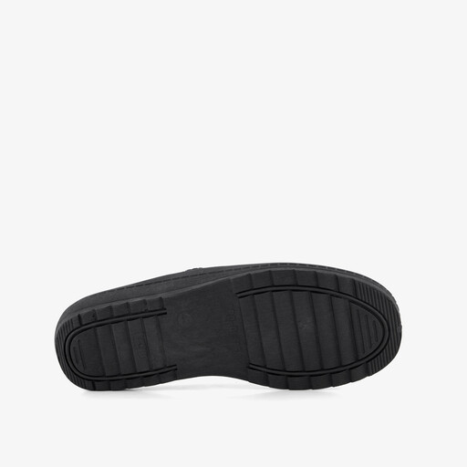Heren instap pantoffels ribstof zwart