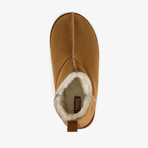 Gevoerde heren pantoffels cognac bruin