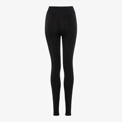 Dames fleece panty doorzichtig zwart