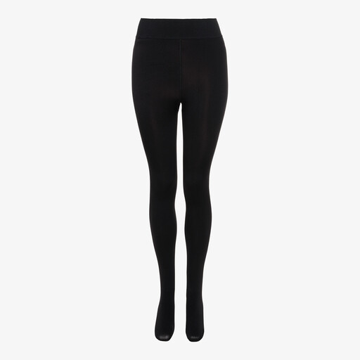 Dames fleece panty doorzichtig zwart