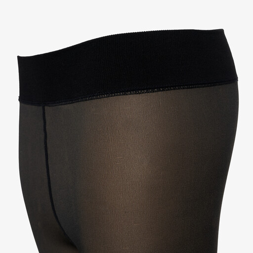 Dames fleece panty doorzichtig bruin
