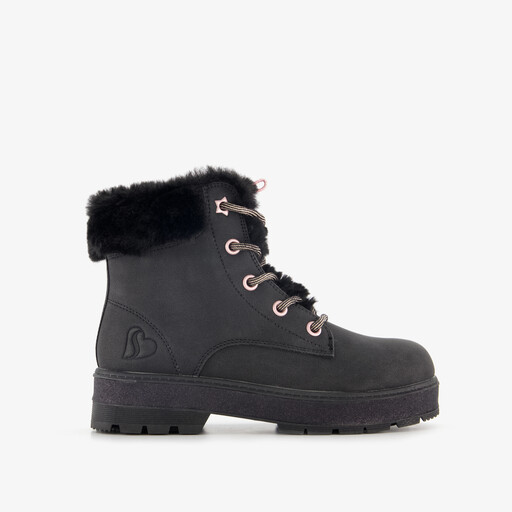 Street Glitz gevoerde dames veterboots zwart