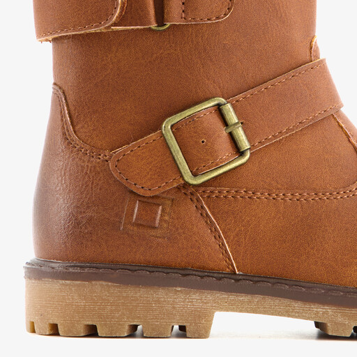 Gevoerde meisjes biker boots cognac bruin