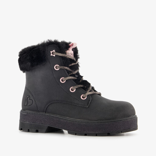 Street Glitz gevoerde dames veterboots zwart