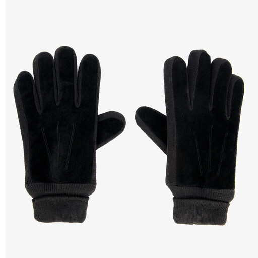 Leren heren handschoenen zwart