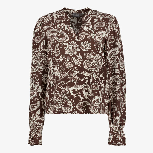 Dames blouse met paisley print bruin