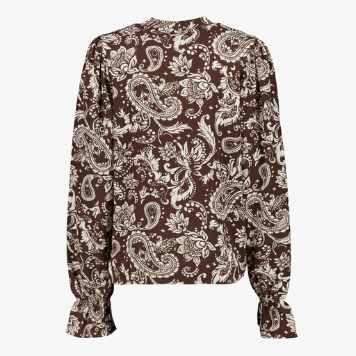 Dames blouse met paisley print bruin