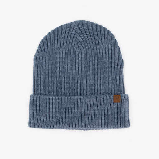 Gebreide heren muts blauw