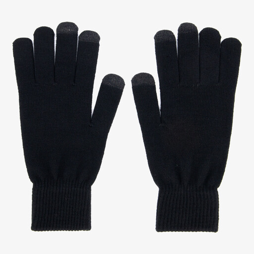 Gebreide heren handschoenen touchscreen zwart