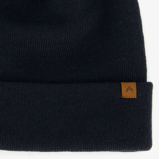 Gebreide heren muts donkerblauw