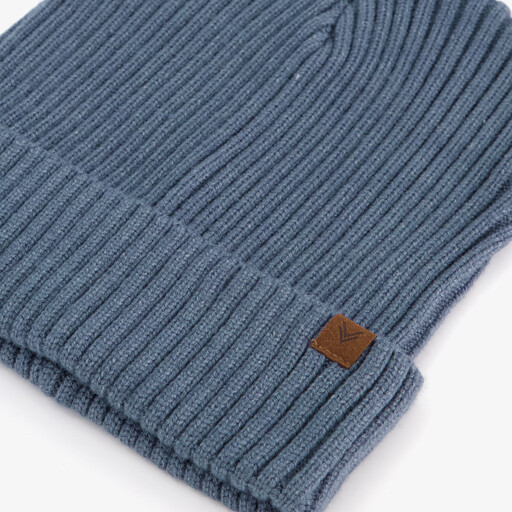 Gebreide heren muts blauw