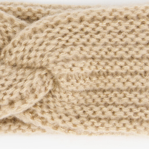 Gebreide dames hoofdband beige