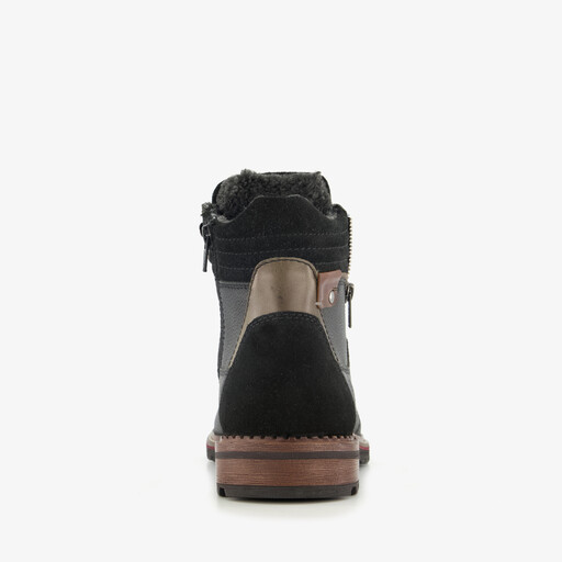 Gevoerde leren heren veterboots zwart