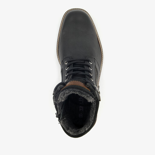 Gevoerde leren heren veterboots zwart