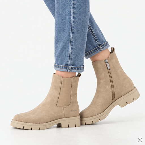 Dames Chelsea boots beige