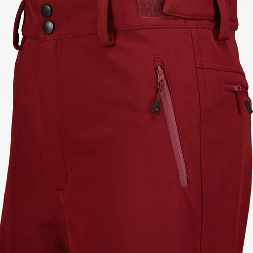 Heren softshell skibroek 8000 mm waterkolom rood
