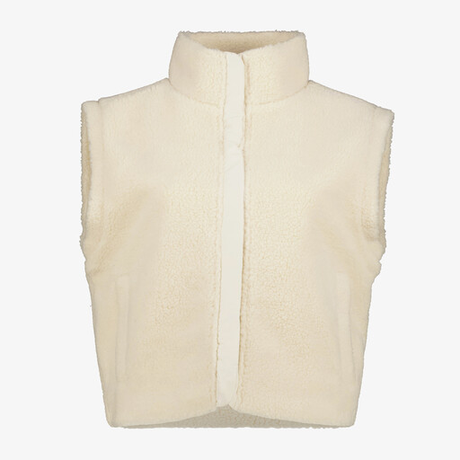 Dames teddy gilet crème