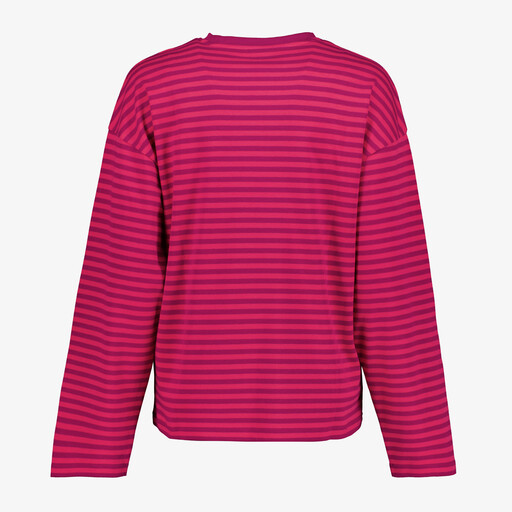 Gestreept dames longsleeve shirt roze