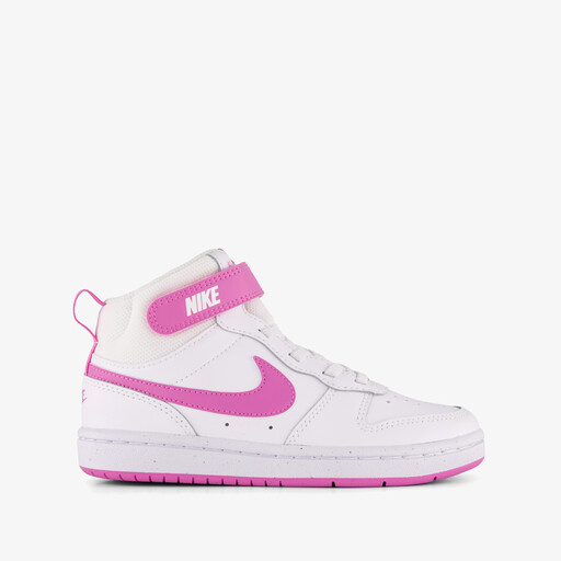 Court Bordough Mid 2 meisjes hoge sneakers wit roze