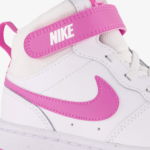 Court Bordough Mid 2 meisjes hoge sneakers wit roze