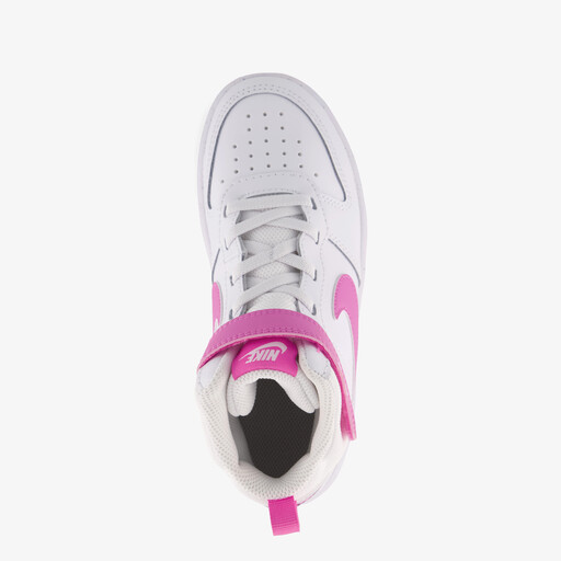 Court Bordough Mid 2 meisjes hoge sneakers wit roze