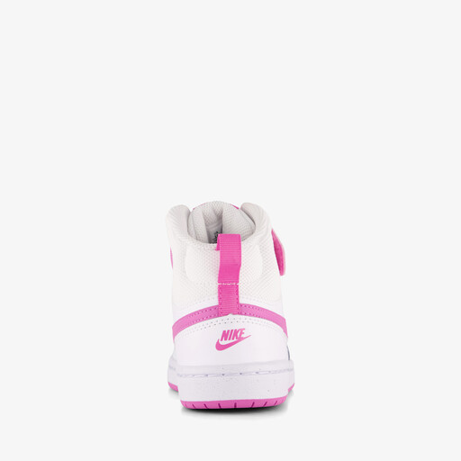 Court Bordough Mid 2 meisjes hoge sneakers wit roze