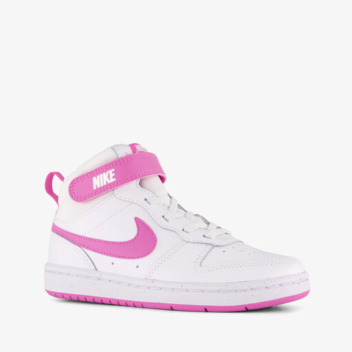 Court Bordough Mid 2 meisjes hoge sneakers wit roze