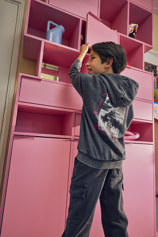 Jongens hoodie met backprint zwart
