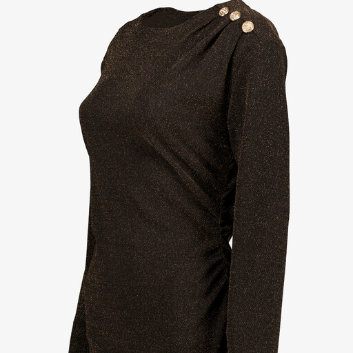 Dames party jurk zwart met gouden shimmer