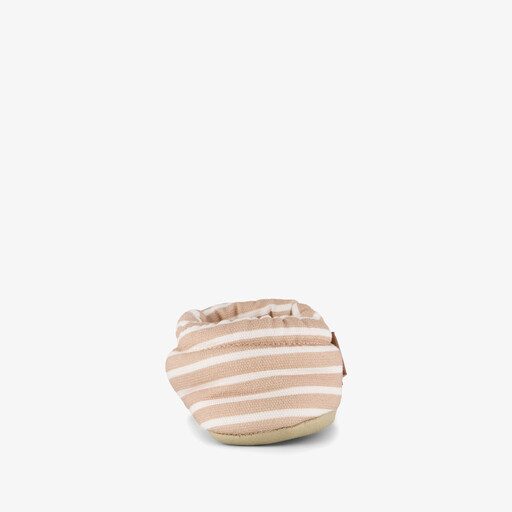 Canvas gestreepte kinder pantoffels beige