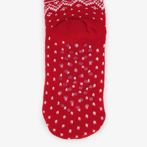1 paar heren kerst huissokken met bierpul rood