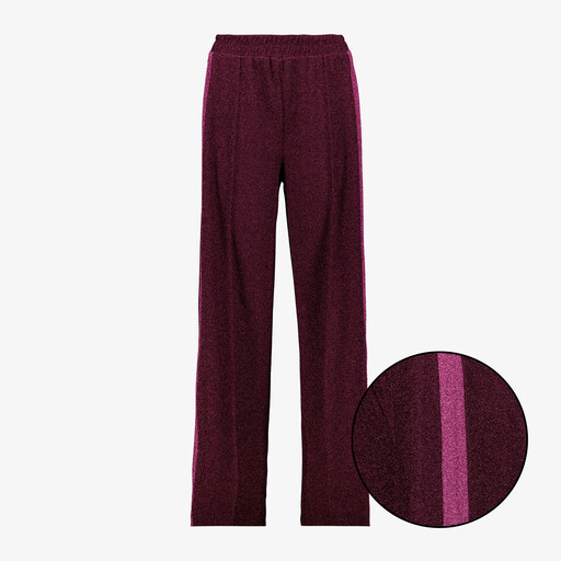 Dames broek met shimmer bordeauxrood