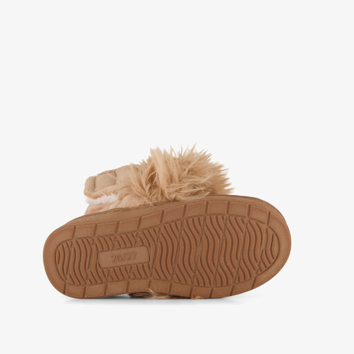 Hoge kinder pantoffels leeuw bruin