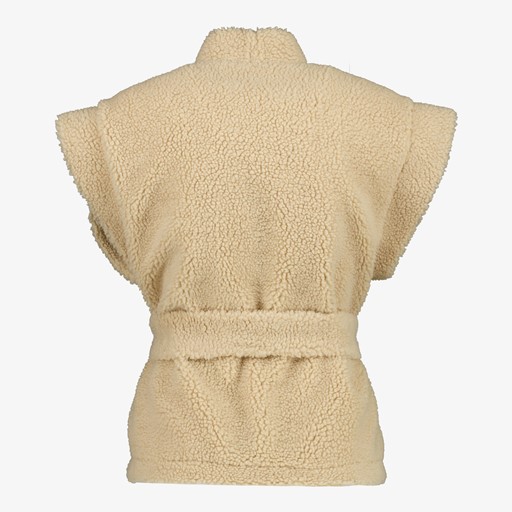 Dames teddy gilet met ceintuur