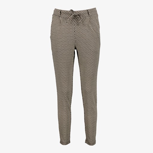 Dames broek bruin met print