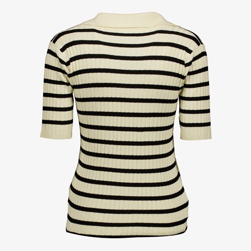 Dames trui met wit met zwarte strepen
