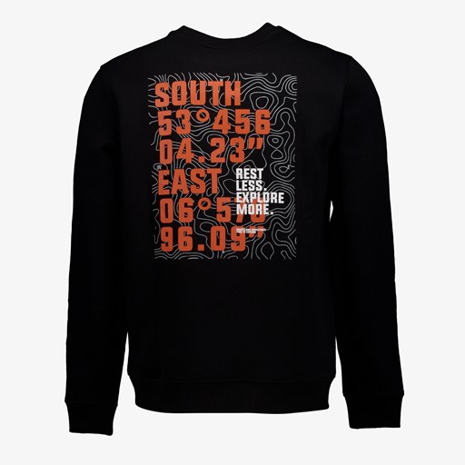 Heren sweater met backprint zwart