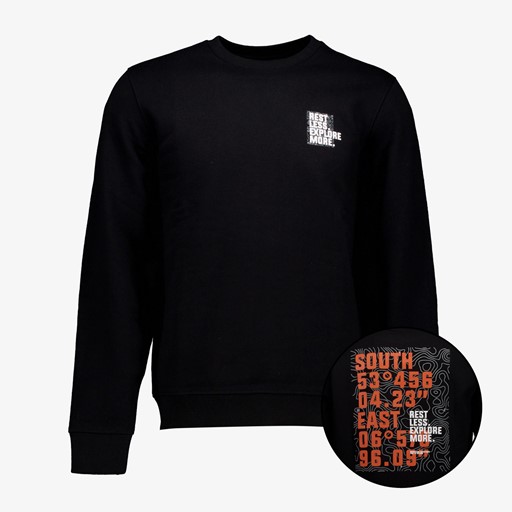 Heren sweater met backprint zwart