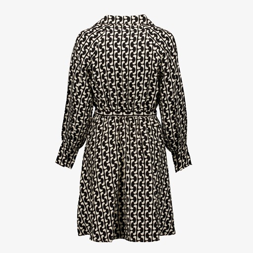 Dames jurk zwart met retro print