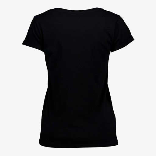 Dames T-shirt zwart met bloemen