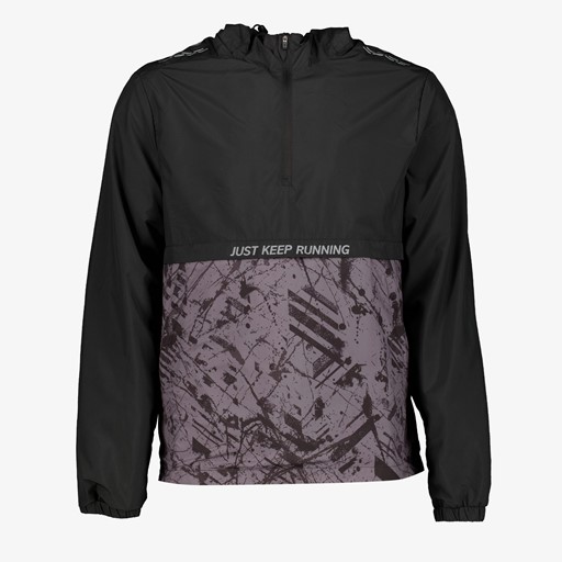 Heren hardloop anorak zwart