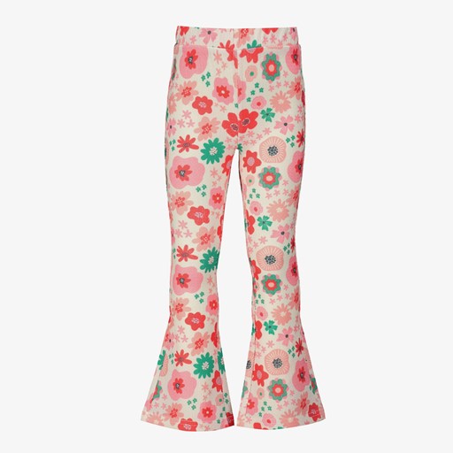 Flared meisjes broek met bloemenprint