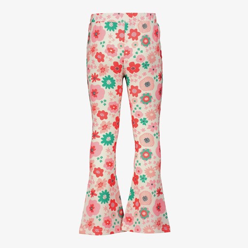 Flared meisjes broek met bloemenprint
