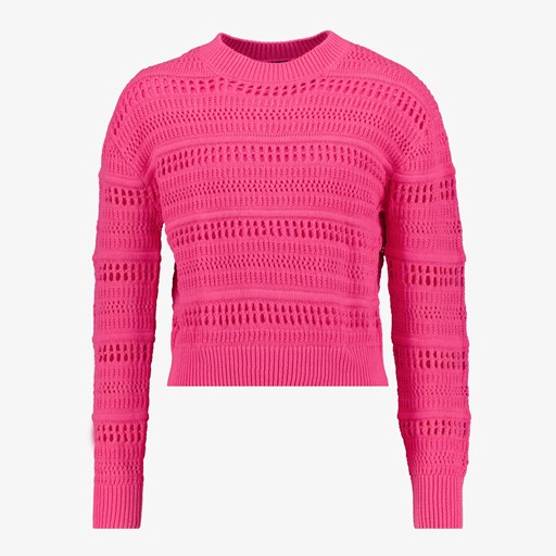 Gebreide meisjes trui roze