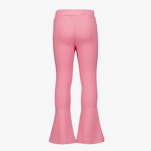 Meisjes flared rib broek roze