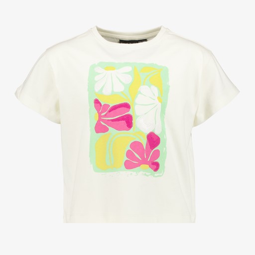 Meisjes T-shirt met geborduurde bloemen